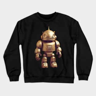 Charming Cyborg in Gold - Golden Toy Robot Crewneck Sweatshirt